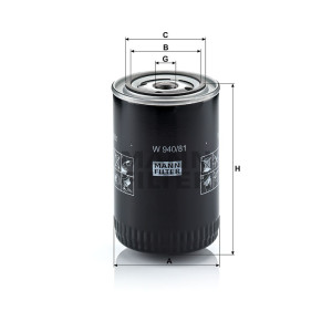 Фильтр масляный MANN-FILTER W 940/81